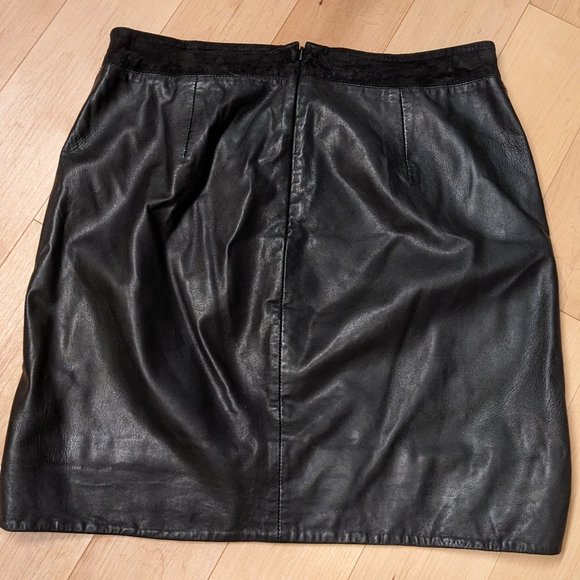 Leather mini skirt with suede trim - Picture 9 of 9